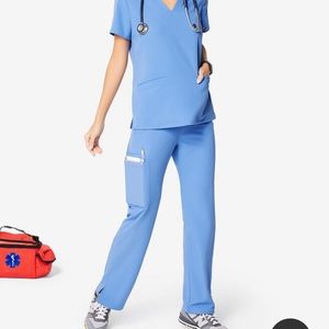 FIGS Cade cargo scrub pant Ceil blue